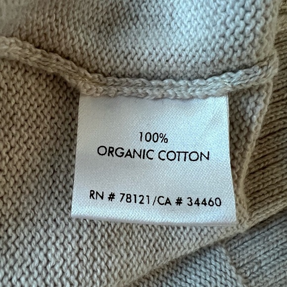 Eileen Fisher Open Front Shawl Collar Cardigan. 100% cotton Beige women’s XS - Picture 2 of 5